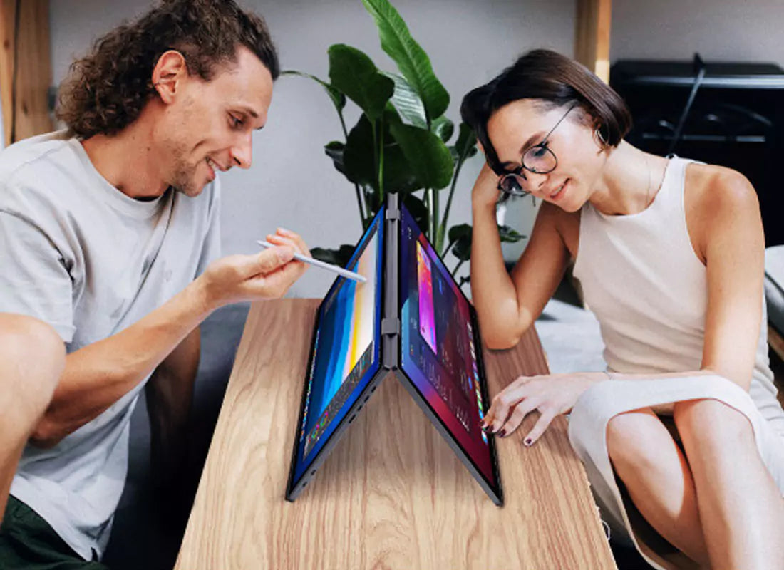 AocAmity D15 Pro Touch – 15.6" FHD Portable Monitor | Dual-Screen, IPS, USB-C, Touchscreen, Foldable for Laptop & Productivity