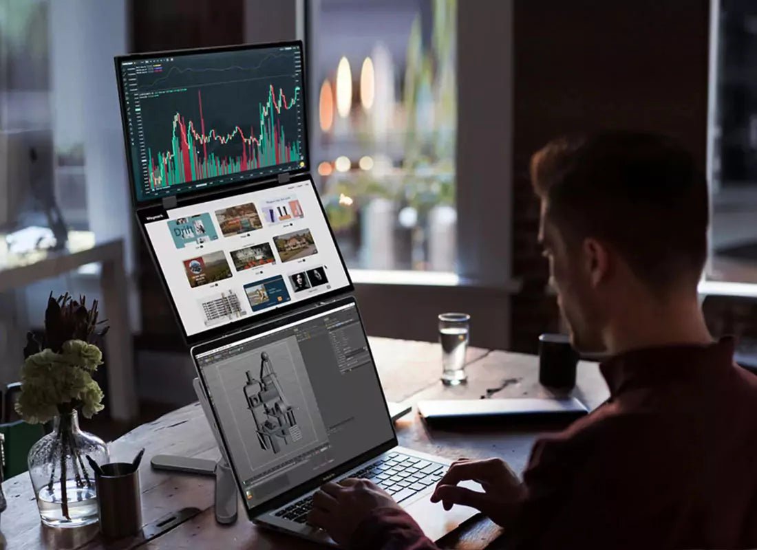 AocAmity D15 Pro Touch – 15.6" FHD Portable Monitor | Dual-Screen, IPS, USB-C, Touchscreen, Foldable for Laptop & Productivity