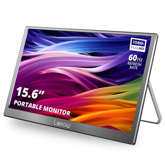 Lepow C2 15.6″ FHD Portable Third Screen – USB-C IPS with Kickstand
