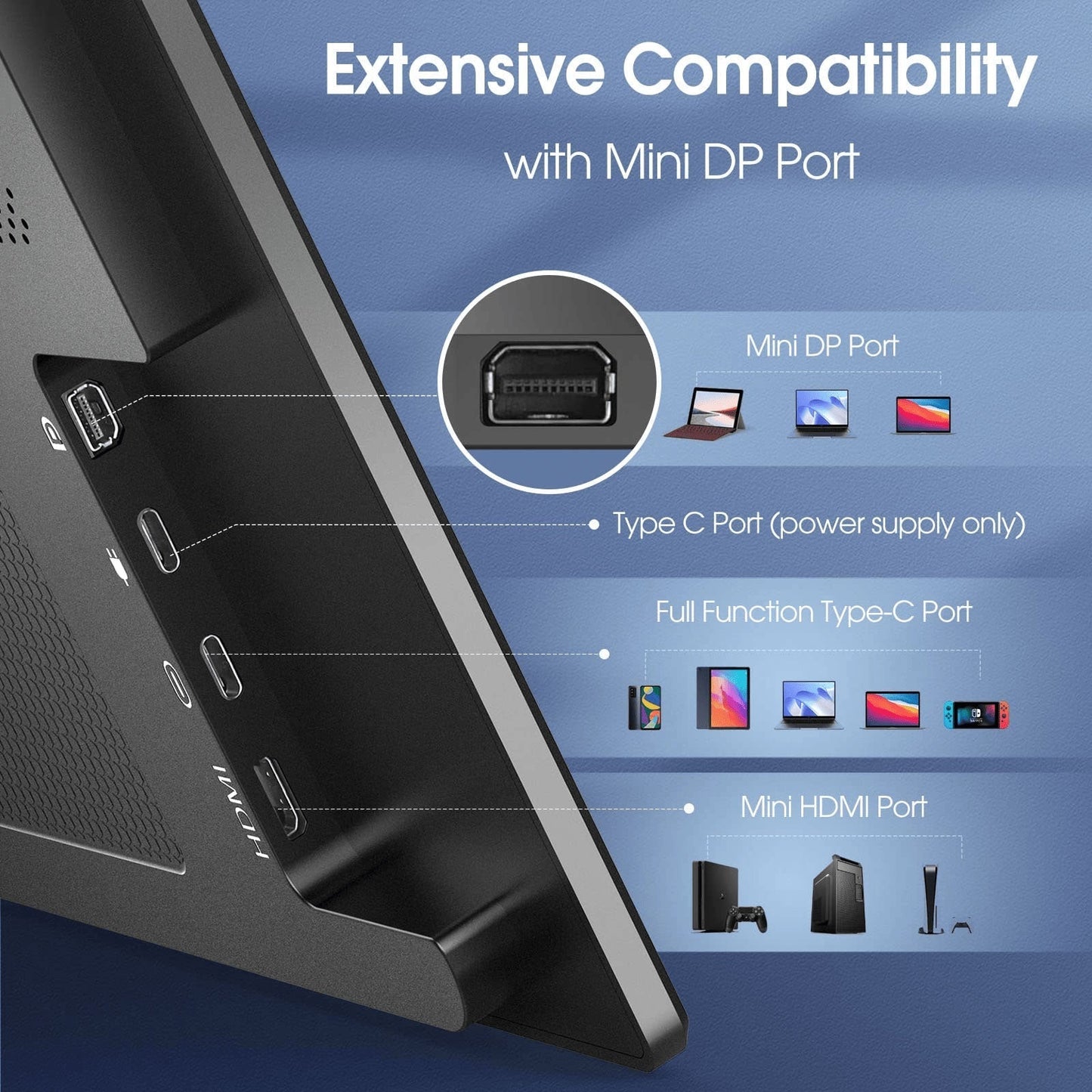 Lepow C2 15.6″ FHD Portable Third Screen – USB-C IPS with Kickstand
