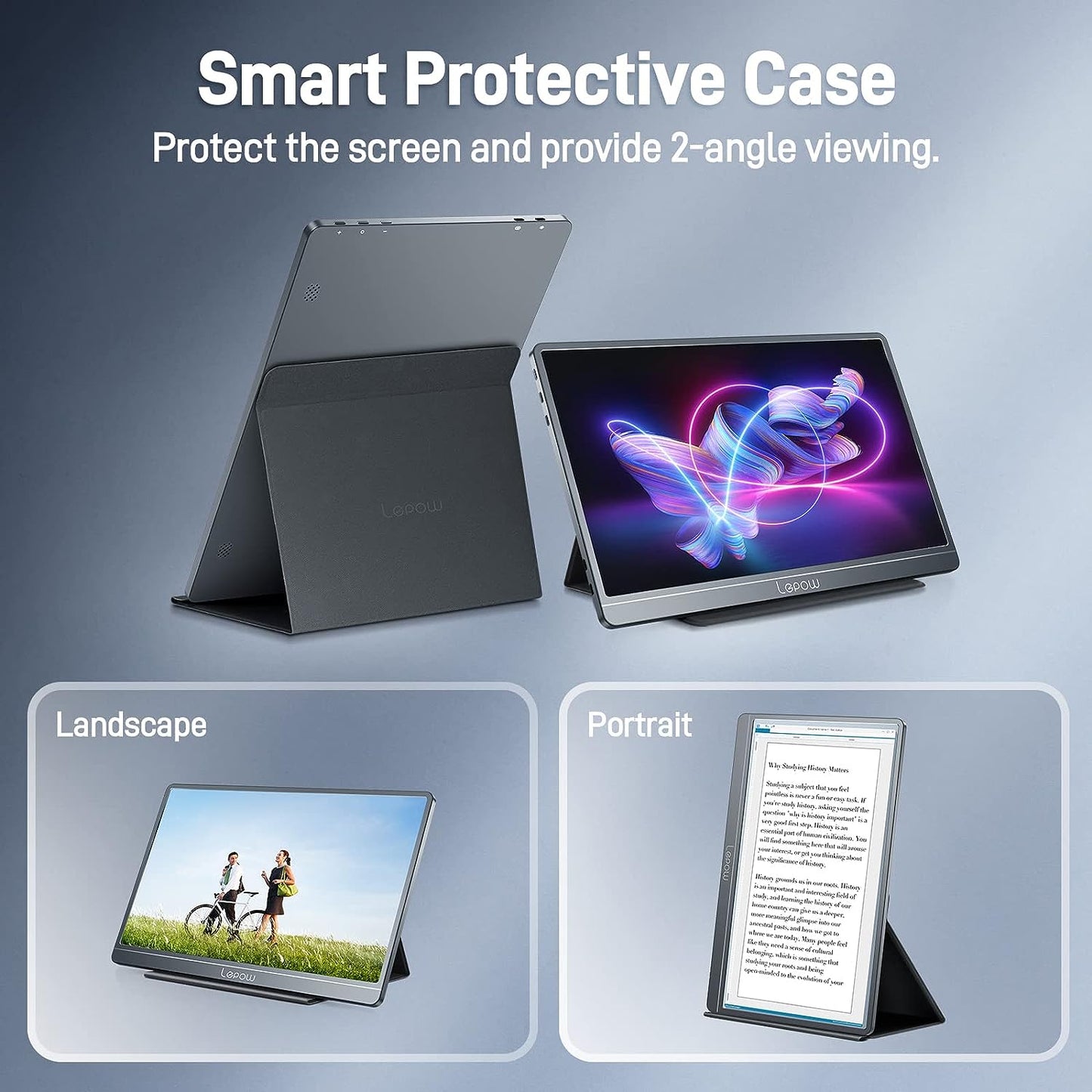 Lepow Z1 E5 15.6" FHD Portable Monitor – 100% sRGB, IPS, HDR, USB-C, Ultra-Slim