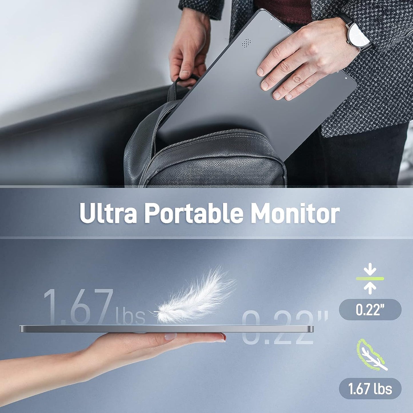 Lepow Z1 E5 15.6" FHD Portable Monitor – 100% sRGB, IPS, HDR, USB-C, Ultra-Slim