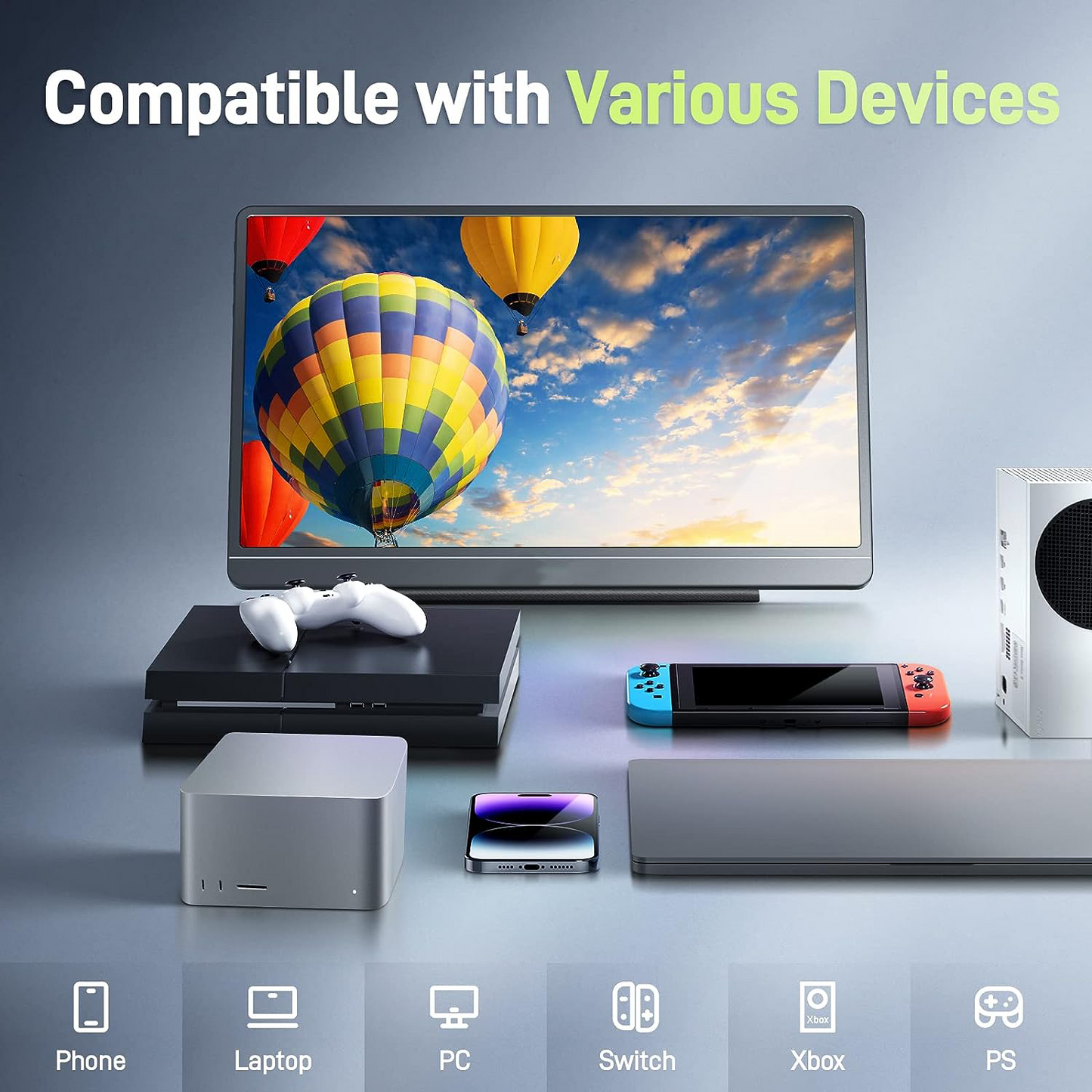 AocAmity Z1 E5 15.6" FHD Portable Monitor – 100% sRGB, IPS, HDR, USB-C, Ultra-Slim